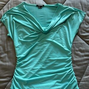 My Michelle Turquoise Cowl Neck Blouse